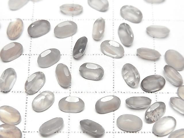 [Video] High Quality Gray Moonstone AAA- Loose Oval Faceted Stone 6x4mm 10pcs