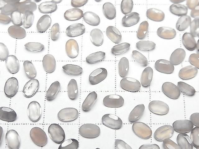 [Video] High Quality Gray Moonstone AAA- Loose Oval Faceted Stone 6x4mm 10pcs