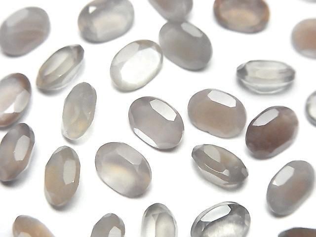 [Video] High Quality Brown-Gray Moonstone AAA- Loose Oval Faceted Stones 8x6mm 5pcs