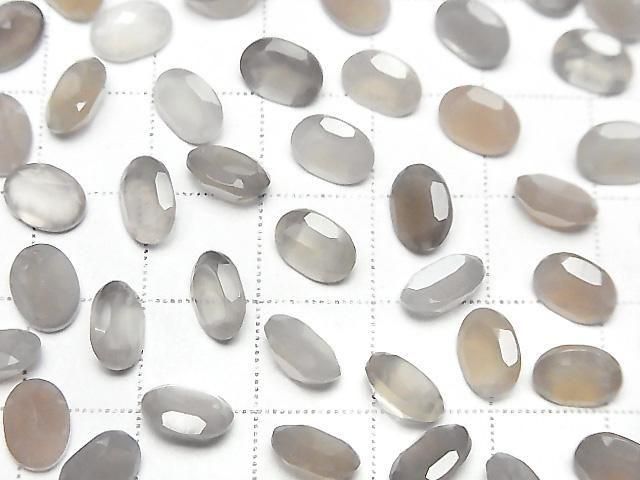 [Video] High Quality Brown-Gray Moonstone AAA- Loose Oval Faceted Stones 8x6mm 5pcs