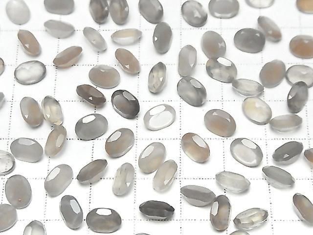 [Video] High Quality Brown-Gray Moonstone AAA- Loose Oval Faceted Stones 8x6mm 5pcs