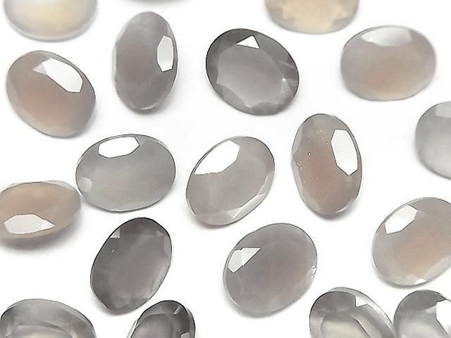 [Video] High Quality Brown-Gray Moonstone AAA- Loose Oval Faceted Stone 10x8mm 3pcs
