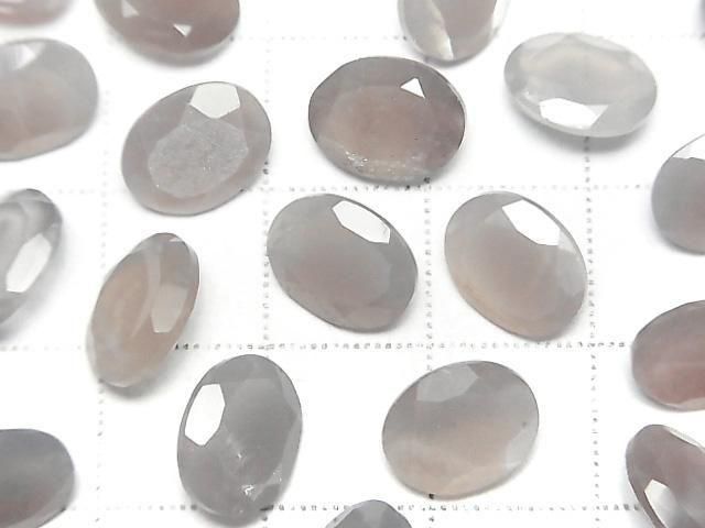 [Video] High Quality Brown-Gray Moonstone AAA- Loose Oval Faceted Stone 10x8mm 3pcs