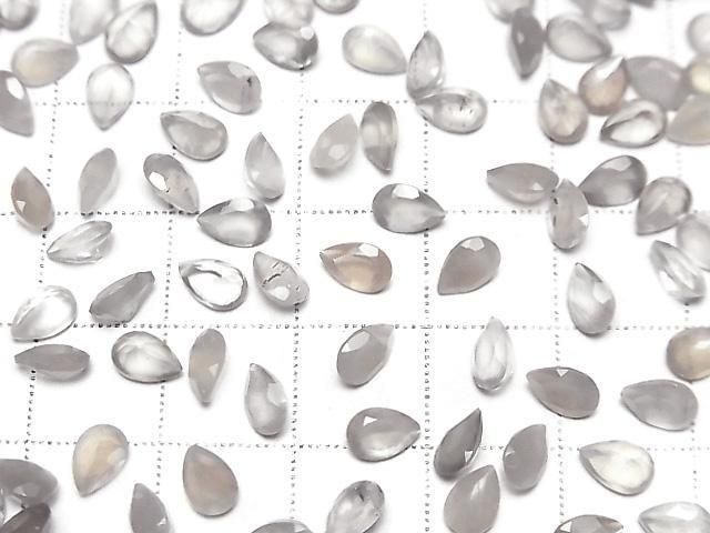 [Video] High Quality Gray Moonstone AAA- Loose Stone Pear Shape Faceted 6x4mm 10pcs