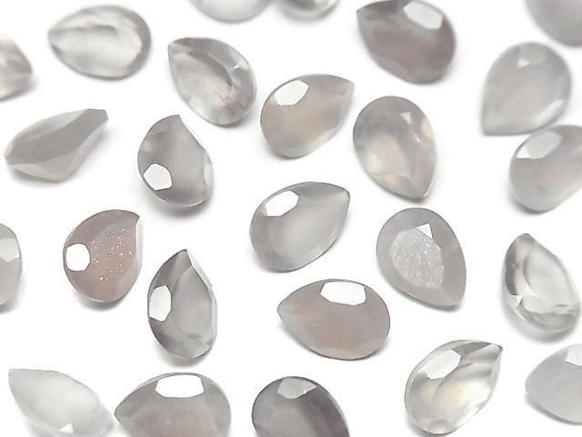 [Video] High Quality Brown-Gray Moonstone AAA- Loose Stone Pear Shape Faceted 8x6mm 5pcs
