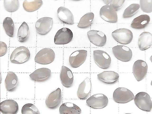 [Video] High Quality Brown-Gray Moonstone AAA- Loose Stone Pear Shape Faceted 8x6mm 5pcs