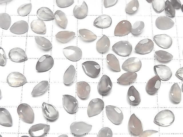 [Video] High Quality Brown-Gray Moonstone AAA- Loose Stone Pear Shape Faceted 8x6mm 5pcs