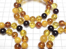 [Video] Multicolor Amber Round 10mm Bracelet