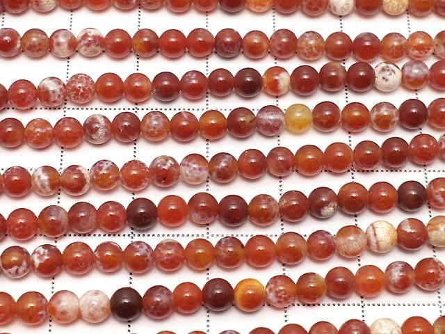 [Video] Fire Agate Round 4mm 1strand beads (approx. 14 inches/35 cm)