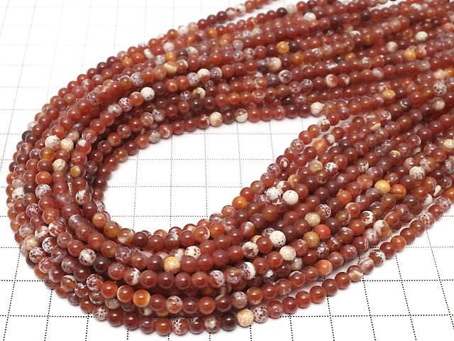 [Video] Fire Agate Round 4mm 1strand beads (approx. 14 inches/35 cm)