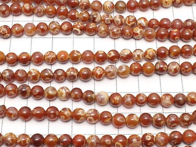 [Video] Alashan Agate Round 6mm 1strand beads (approx. 14inch/35cm)