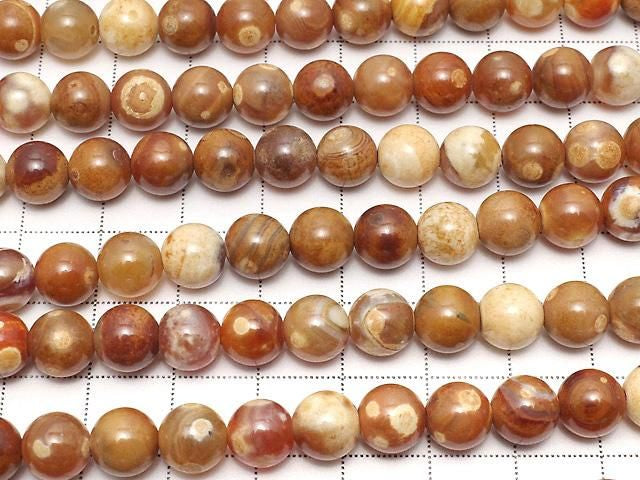[Video] Alashan Agate Round 8mm 1strand beads (approx. 15inch/36cm)