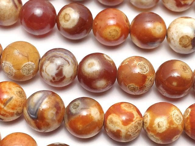 [Video] Alashan Agate Round 10mm 1strand beads (approx. 14inch/35cm)