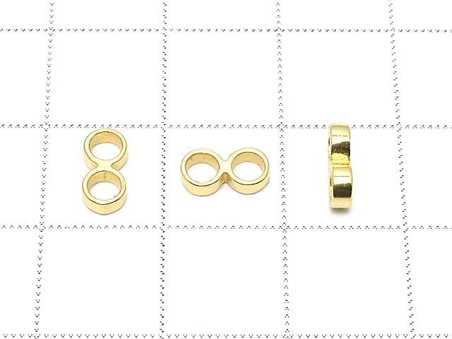 Silver 925 Double Hole Rondelle 8x4x1.5mm 18KGP 2pcs