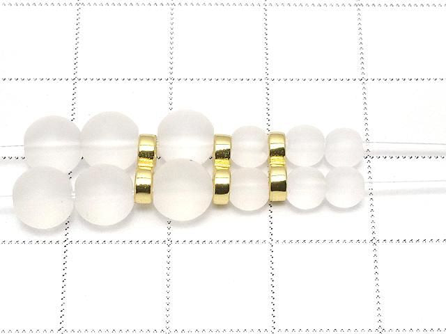 Silver 925 Double Hole Rondelle 8x4x1.5mm 18KGP 2pcs