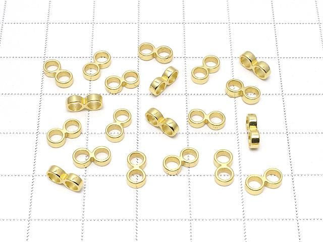 Silver 925 Double Hole Rondelle 8x4x1.5mm 18KGP 2pcs