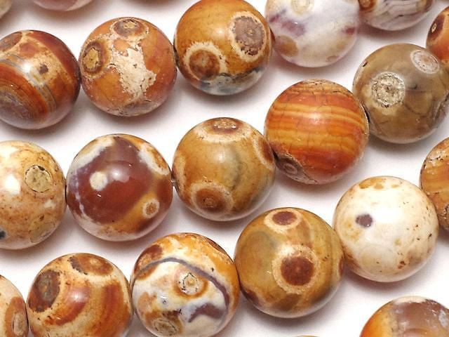 [Video] Alashan Agate Round 12mm 1strand beads (approx. 15inch/36cm)