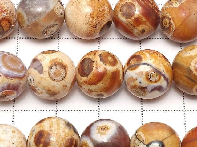 [Video] Alashan Agate Round 12mm 1strand beads (approx. 15inch/36cm)