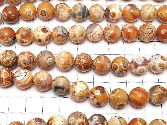 [Video] Alashan Agate Round 12mm 1strand beads (approx. 15inch/36cm)