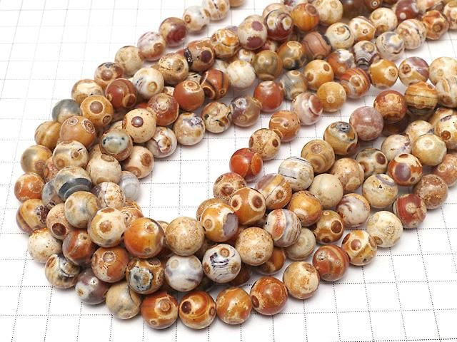 [Video] Alashan Agate Round 12mm 1strand beads (approx. 15inch/36cm)