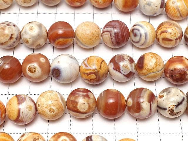[Video] Alashan Agate Round 14mm half or 1strand beads (approx. 15 inches/36 cm)