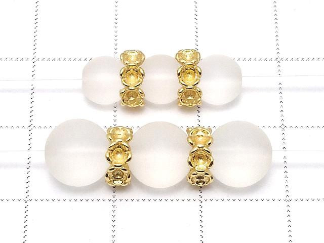 Silver925 Flower Rondelle 7x7x3mm 18KGP 1pc