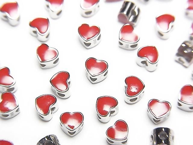 Silver925 Heart 3.5x4mm Rhodium Plated Drilled Hole 3pcs