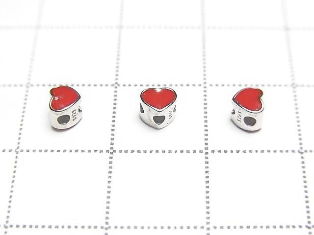 Silver925 Heart 3.5x4mm Rhodium Plated Drilled Hole 3pcs