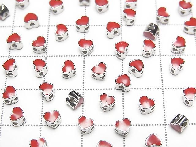 Silver925 Heart 3.5x4mm Rhodium Plated Drilled Hole 3pcs