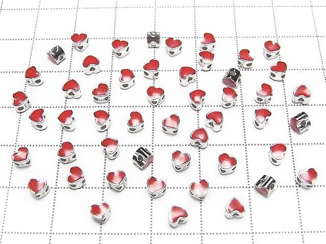 Silver925 Heart 3.5x4mm Rhodium Plated Drilled Hole 3pcs