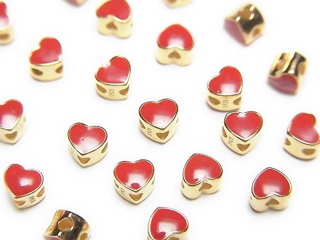 Silver 925 Heart 3.5x4mm 18KGP Drilled Hole 3pcs