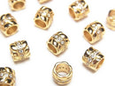 Silver925 Rondelle 5.5x5.5x5mm(with CZ) 18KGP 1pc