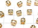 Silver925 Rondelle 5.5x5.5x5mm(with CZ) 18KGP 1pc