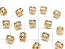 Silver925 Rondelle 5.5x5.5x5mm(with CZ) 18KGP 1pc