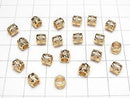 Silver925 Rondelle 5.5x5.5x5mm(with CZ) 18KGP 1pc