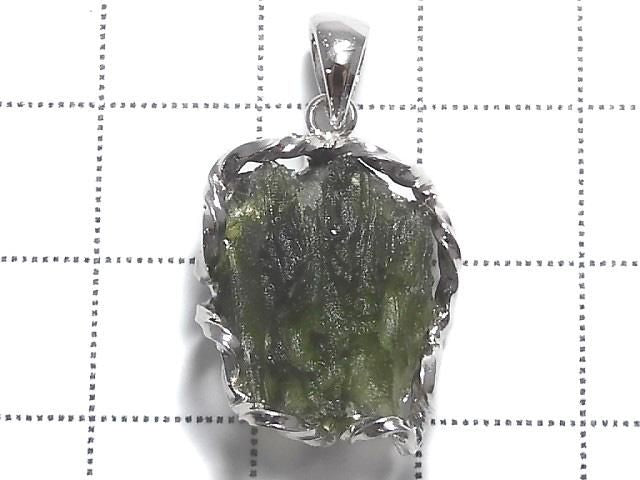 [Video][One of a kind] Moldavite Rough Rock Nugget Pendant Silver925 NO.224