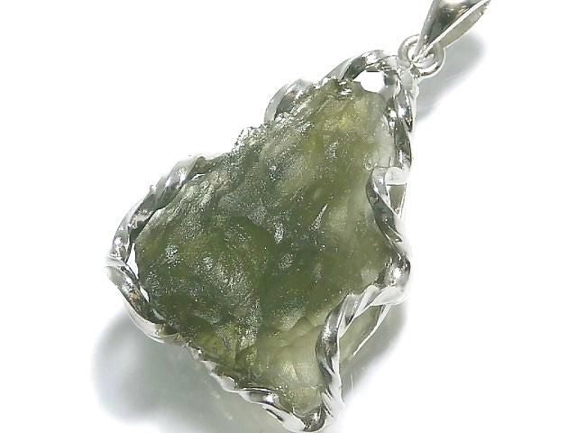 [Video][One of a kind] Moldavite Rough Rock Nugget Pendant Silver925 NO.225