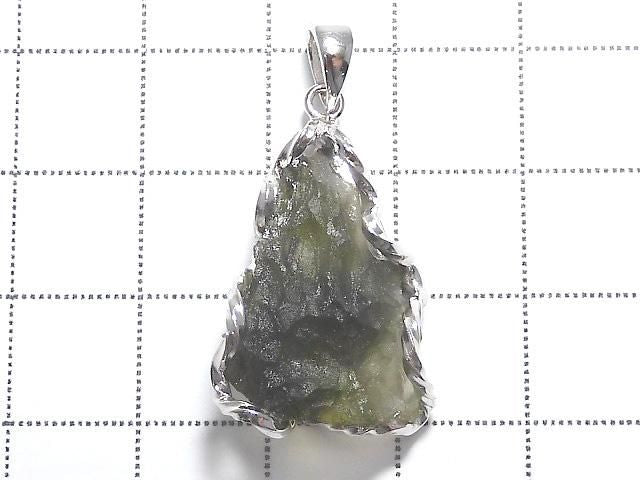 [Video][One of a kind] Moldavite Rough Rock Nugget Pendant Silver925 NO.225