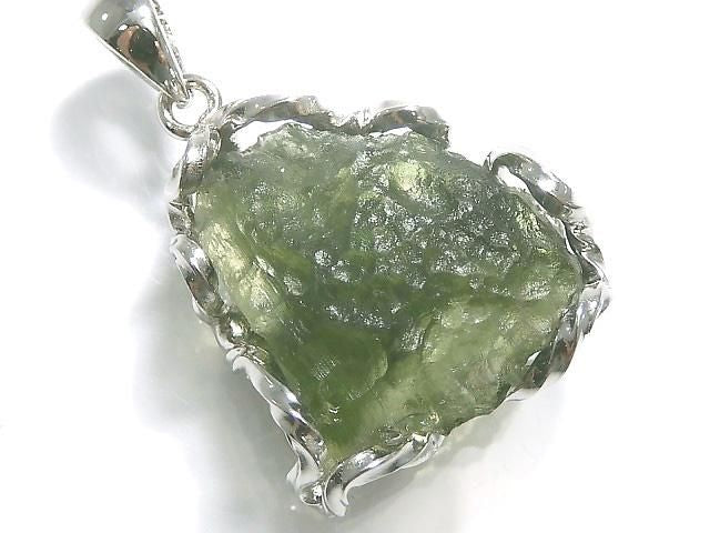 [Video][One of a kind] Moldavite Rough Rock Nugget Pendant Silver925 NO.226