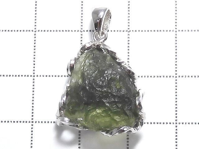 [Video][One of a kind] Moldavite Rough Rock Nugget Pendant Silver925 NO.226
