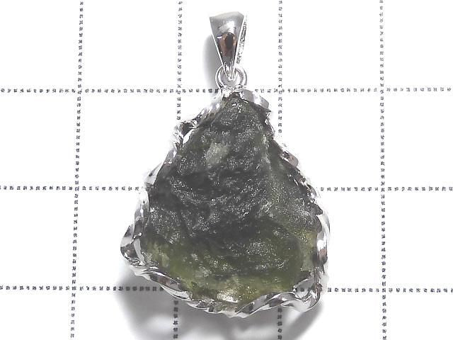 [Video][One of a kind] Moldavite Rough Rock Nugget Pendant Silver925 NO.227