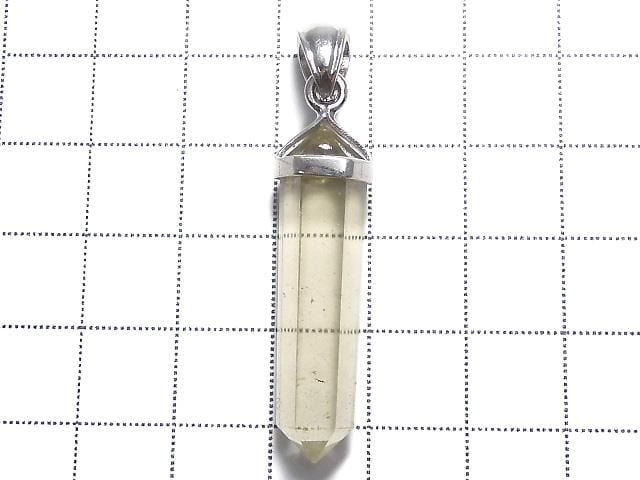 [Video][One of a kind] Libyan Desert Glass Double Point Pendant Silver925 NO.21