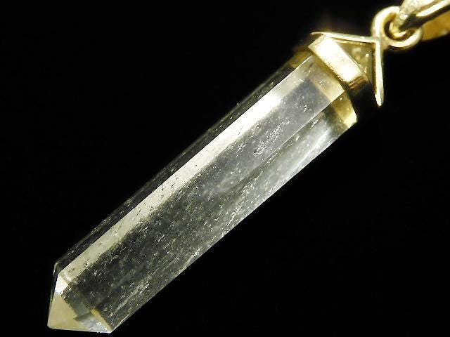 [Video][One of a kind] Libyan Desert Glass Double Point Pendant 18KGP NO.25