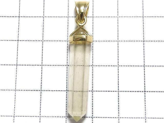 [Video][One of a kind] Libyan Desert Glass Double Point Pendant 18KGP NO.25