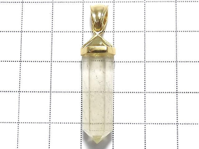 [Video][One of a kind] Libyan Desert Glass Double Point Pendant 18KGP NO.27