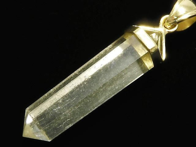 [Video][One of a kind] Libyan Desert Glass Double Point Pendant 18KGP NO.29