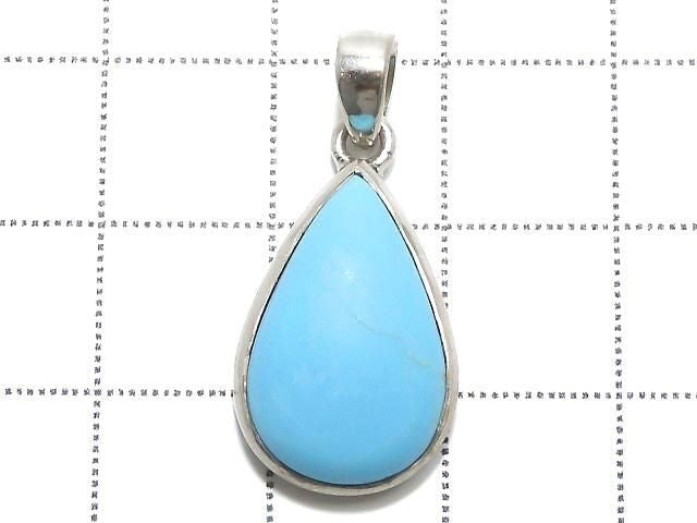 [Video][One of a kind] Kingman Turquoise AAA- Pendant Silver925 NO.100