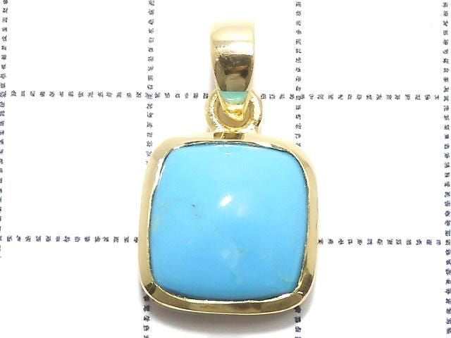 [Video][One of a kind] Kingman Turquoise AAA- Pendant 18KGP NO.104