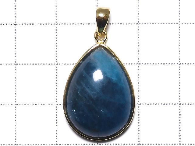 [Video][One of a kind] Blue Apatite AAA- Pendant 18KGP NO.77