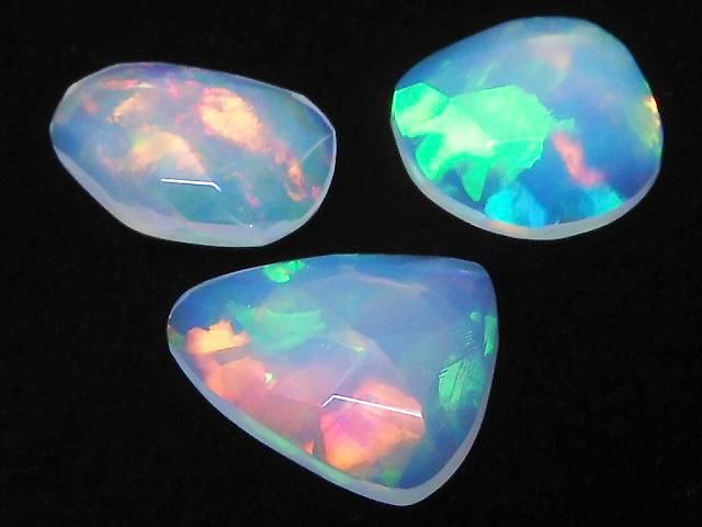 [Video][One of a kind] High Quality Ethiopian Opal AAA Loose Stone Rose Cut 3pcs Set NO.105
